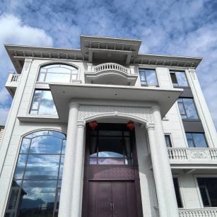 达州白麻别墅外墙干挂石材效果示例