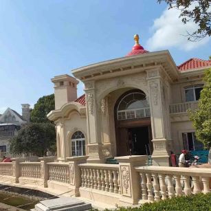 达州 黄金麻花岗岩欧式别墅