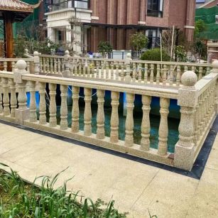 达州黄金麻花岗岩石材栏杆，扶手，将军柱，花瓶柱