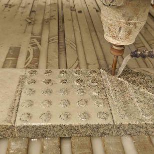 达州 芝麻白花岗岩石材盲人石、盲道石、盲点石