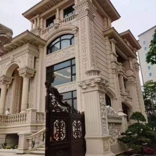 达州 黄金麻花岗岩别墅外墙干挂效果展示