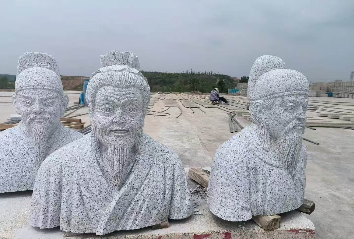 达州 白麻花岗岩石材人物立体雕刻