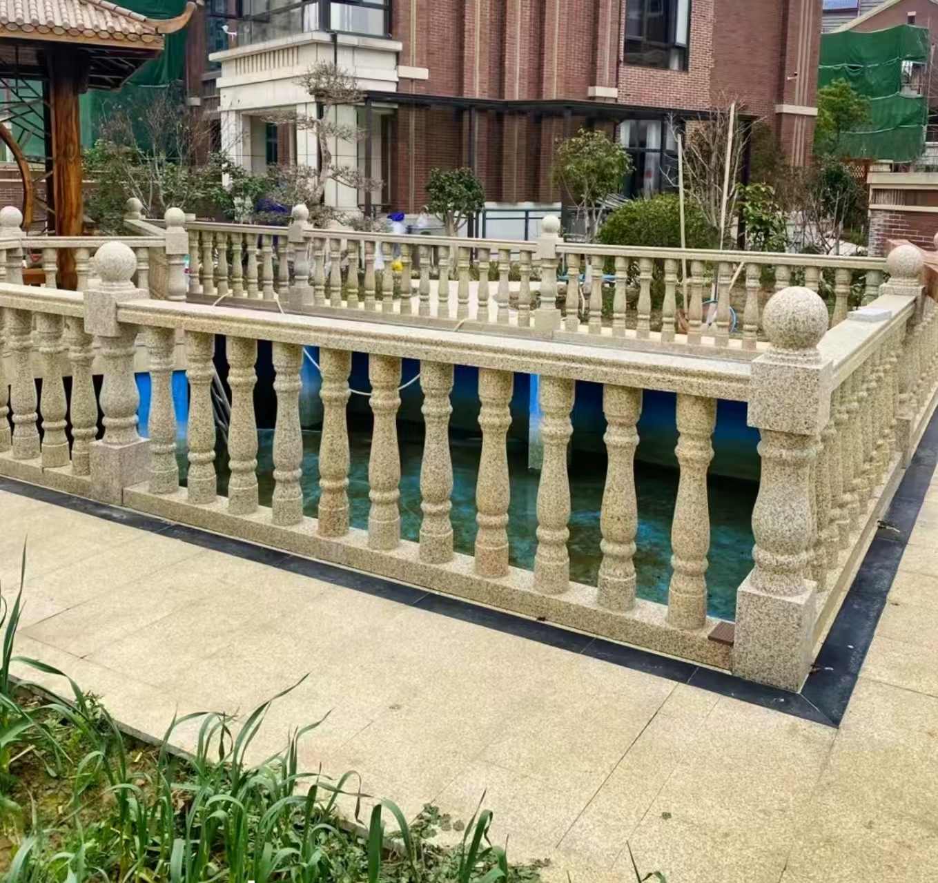 达州黄金麻花岗岩石材栏杆，扶手，将军柱，花瓶柱