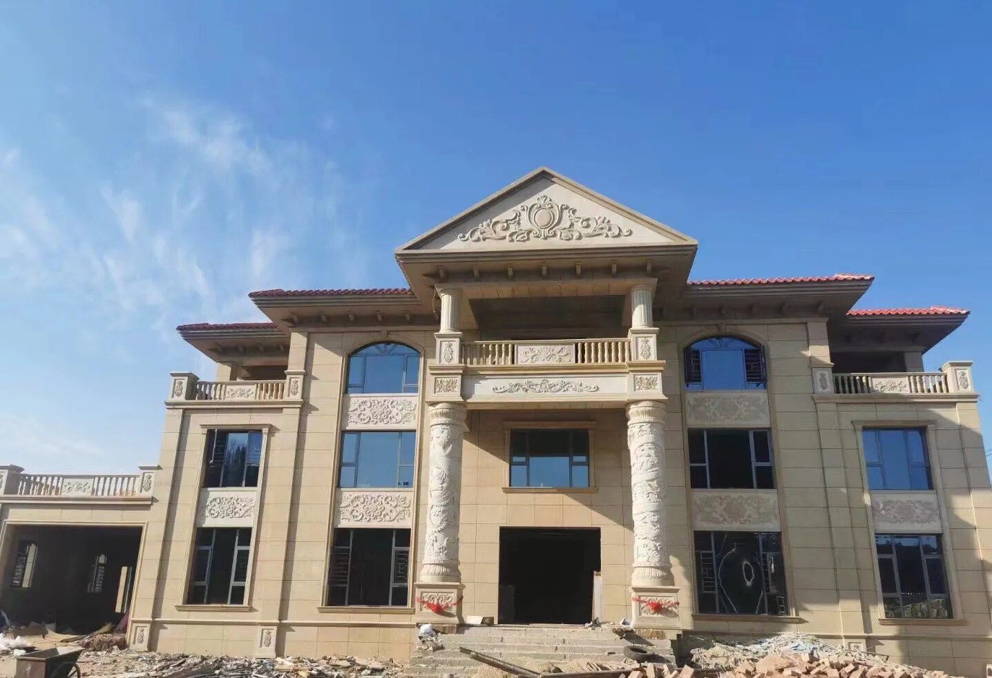 达州 黄金麻花岗岩别墅外墙干挂