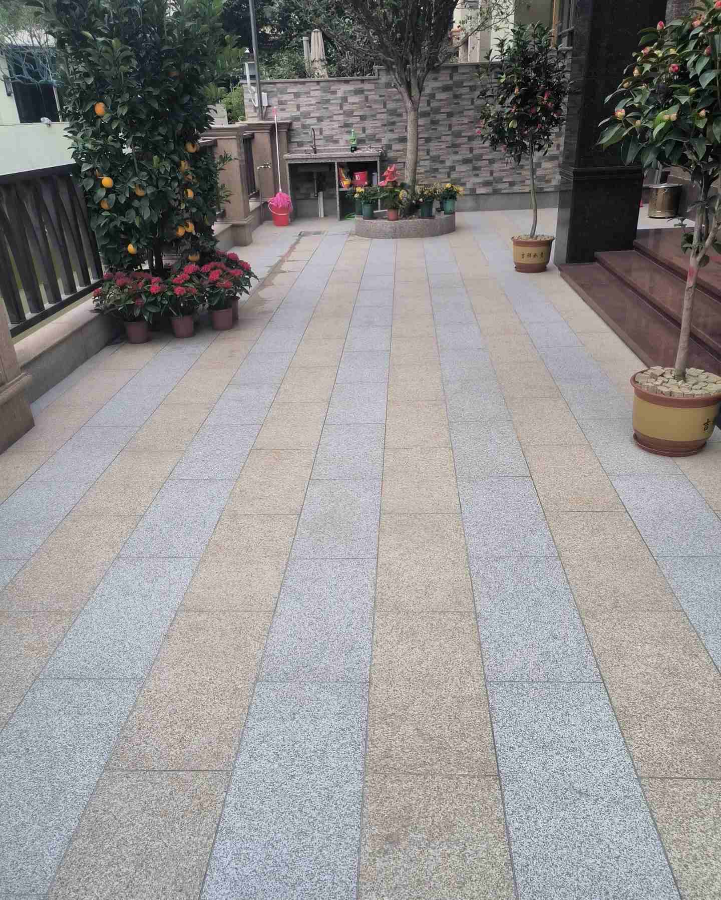 达州 黄金麻白麻荔枝面庭院铺装展示